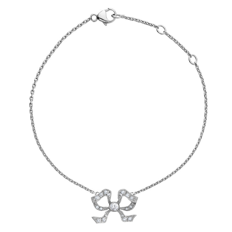 Florence Platinum Diamond Set Bow Bracelet