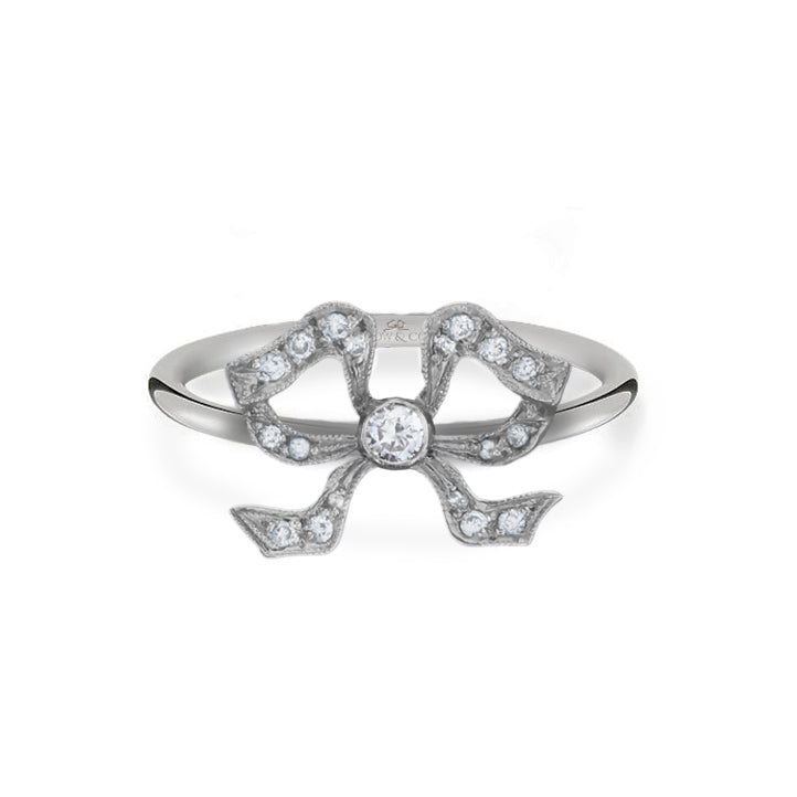 Florence Platinum Diamond Set Bow Ring