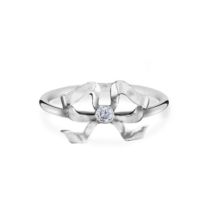 Florence Platinum Diamond Bow Ring