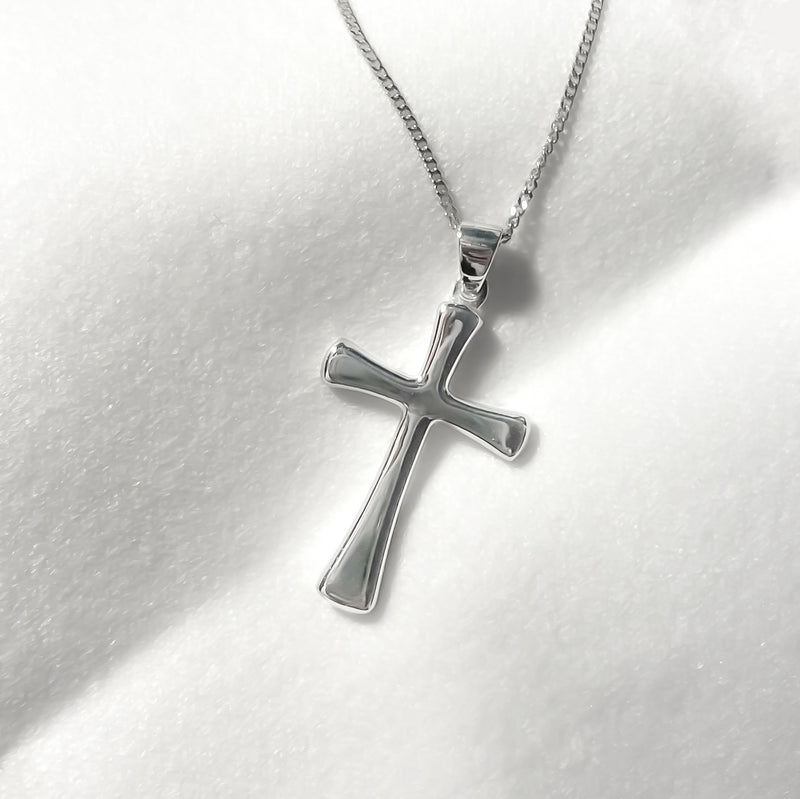 Solid Platinum Cross Pendant