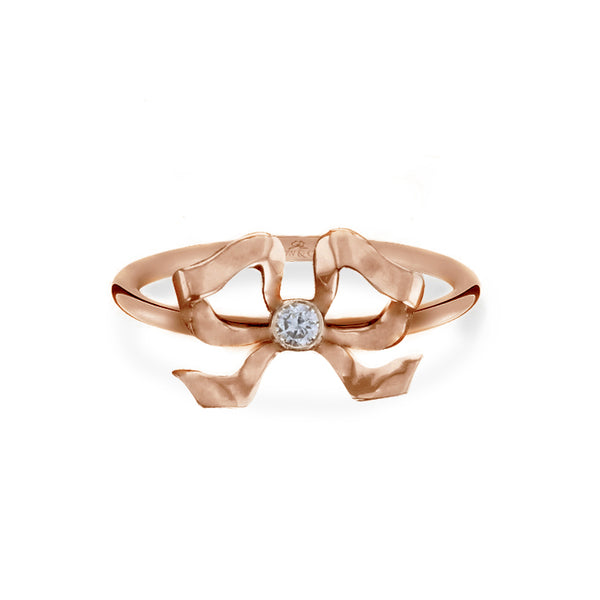 Florence 18ct Rose Gold Diamond Bow Ring