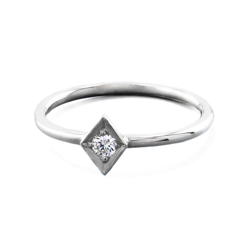 Lily Sterling Silver Diamond Stacking Ring