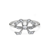 Florence Sterling Silver Diamond Set Bow Ring