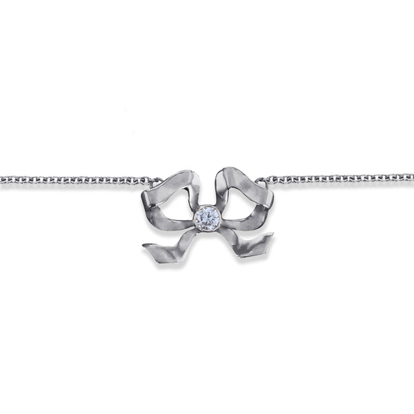 Florence Sterling Silver Diamond Bow Bracelet
