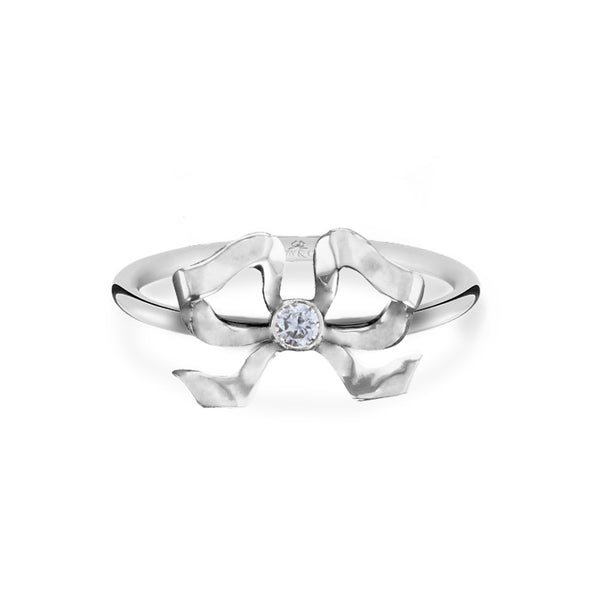 Florence 18ct White Gold Diamond Bow Ring