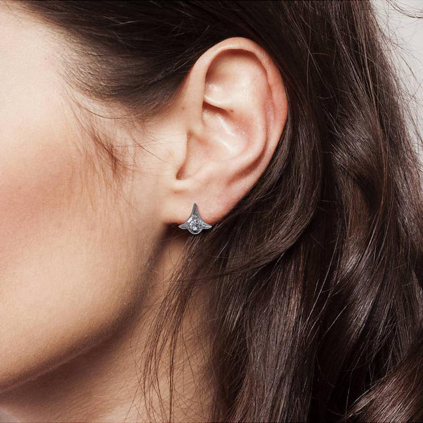 Platinum Amelia Art Deco Diamond Set Stud Earrings
