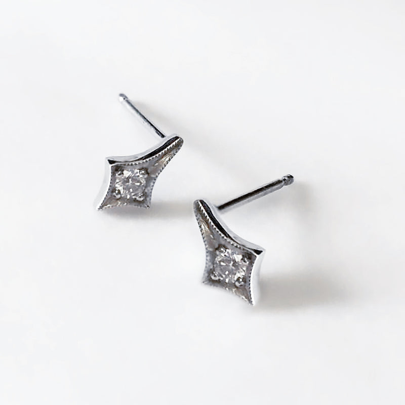 Sterling Silver Tabitha Diamond Set Stud Earrings
